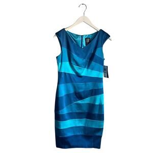 JAX Blue Satin Cocktail Dress Wedding Something Blue MOB Date Night size 6 NWT